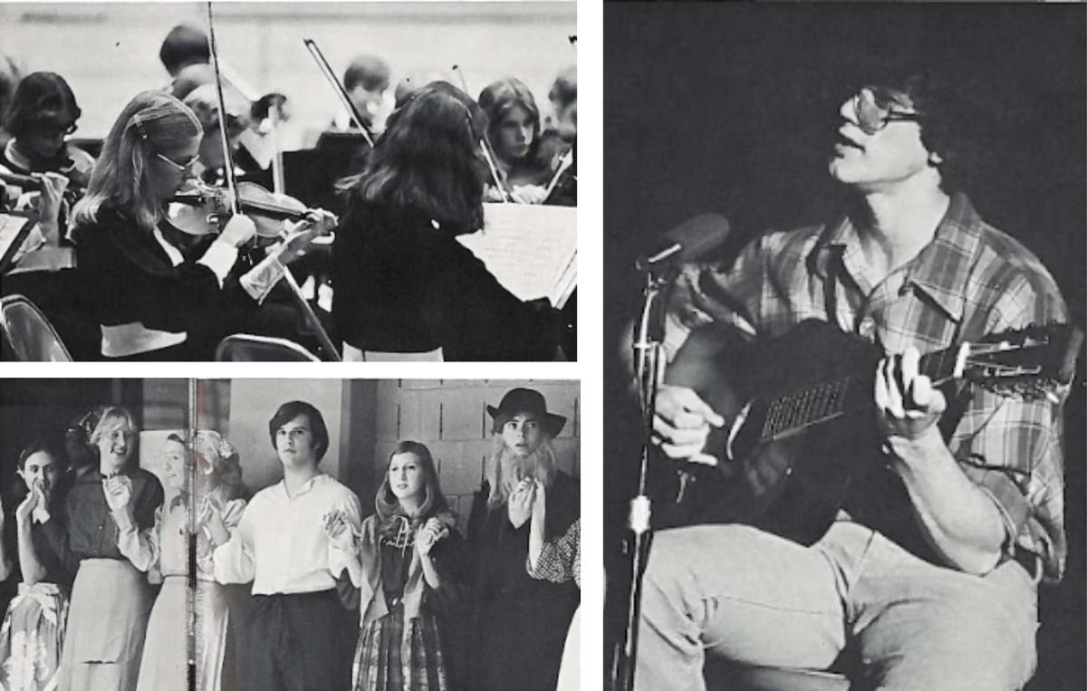 various photos from the first music concert put on by the Turpin music department